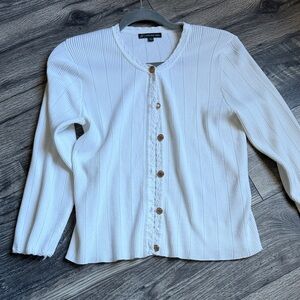 Adrianna Papell White Button-Up Top